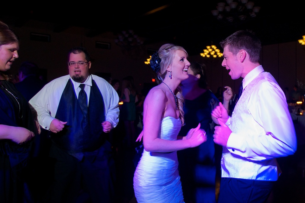 Sarah and Alex dance away during their wedding reception.