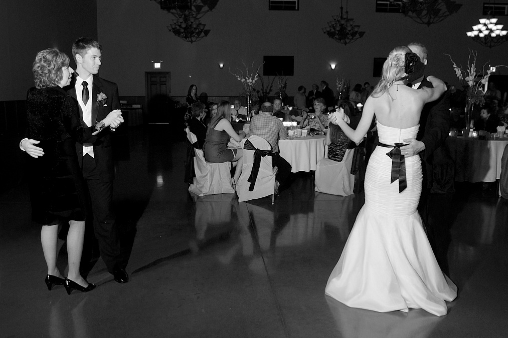 Dancing at the wedding reception.