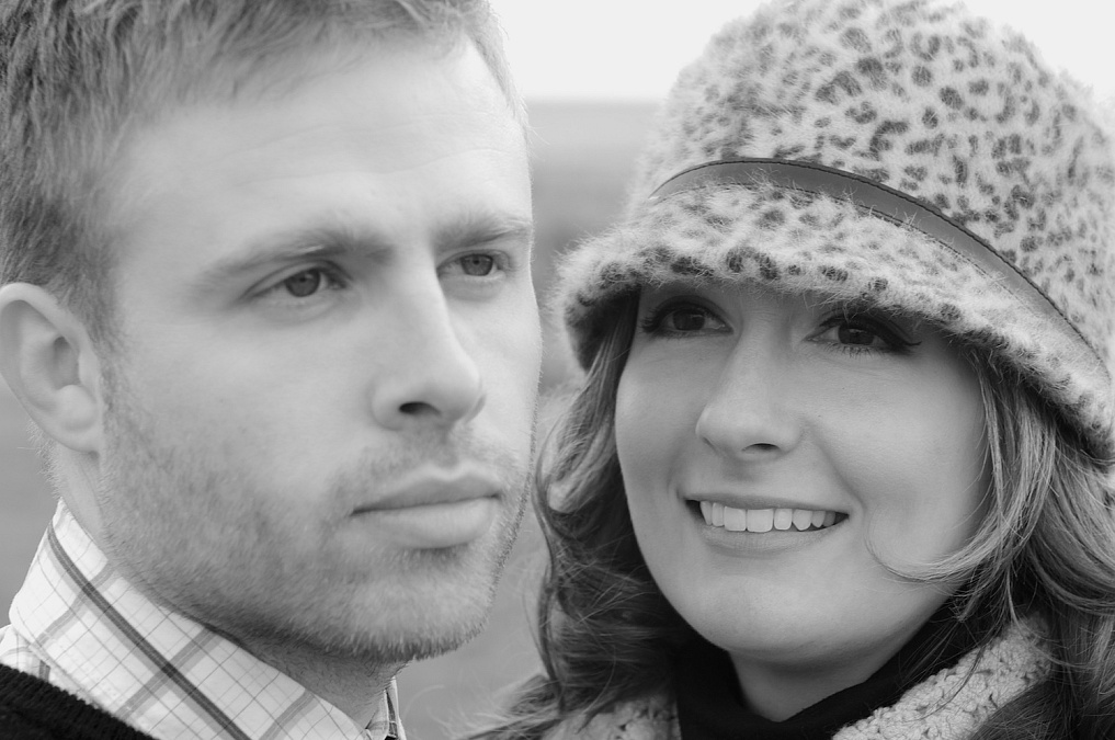 Rachel and Jesse share moments during their engagement session in the Amana Colonies.